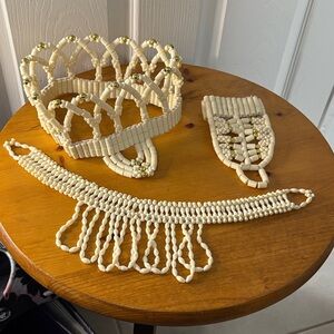 Elegant Nigerian Beaded Jewelry Set in Cream